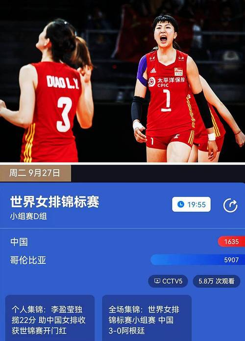 排球直播cctv5中国女排